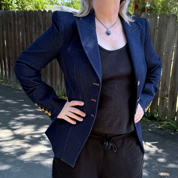 Veronica Beard Anoki Dickey Denim Blazer - Picture 4 of 5